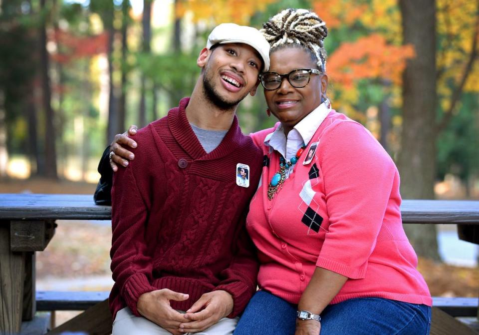 Chancellor Lee Adams (left) and his grandmother Saundra Adams in a 2020 photo.