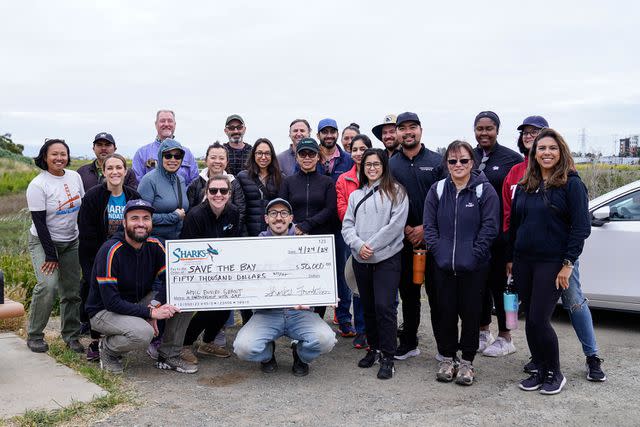 <p>Andreea Cardani/San Jose Sharks</p> The Sharks Foundation during Save The Bay at Menlo Park on April 24 in San Jose, California.