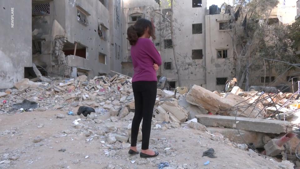 Nadine Abdel-Taif is a 10-year-old girl living in Gaza who sleeps on a mattress in the hallway when her family hears missiles flying at night.