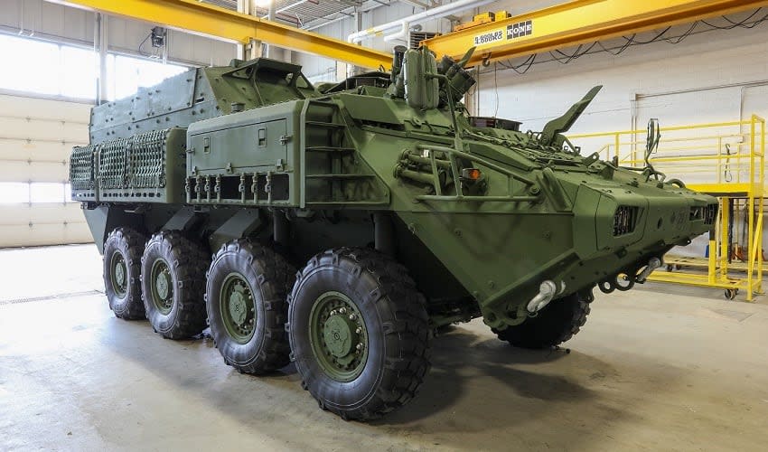 A new armoured combat support vehicle (ACSV), constructed by General Dynamics Land Systems - Canada. The Canadian government is giving 39 of the vehicles to Ukraine.