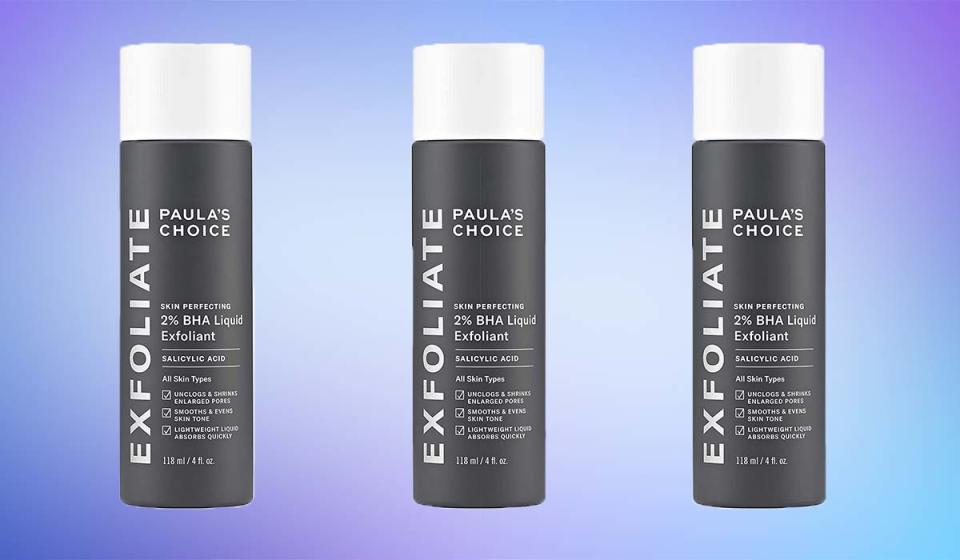 A photo of three bottles of Paula's Choice exfoliant