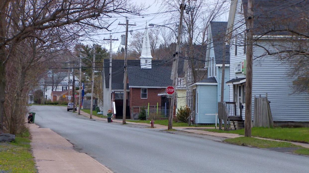 Homes in downtown New Glasgow are shown in May 2024.  (Eric Wooliscroft/CBC - image credit)