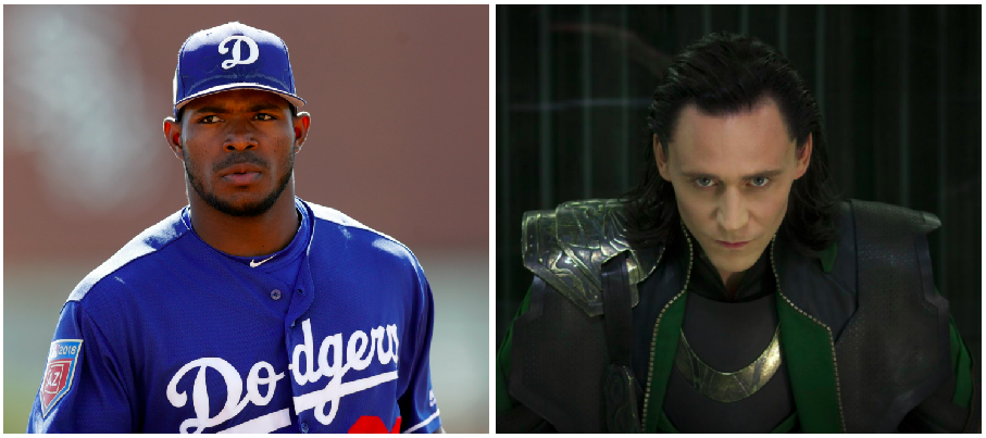 Yasiel Puig is lovable whether he’s good or bad. (Photos via AP and Marvel)