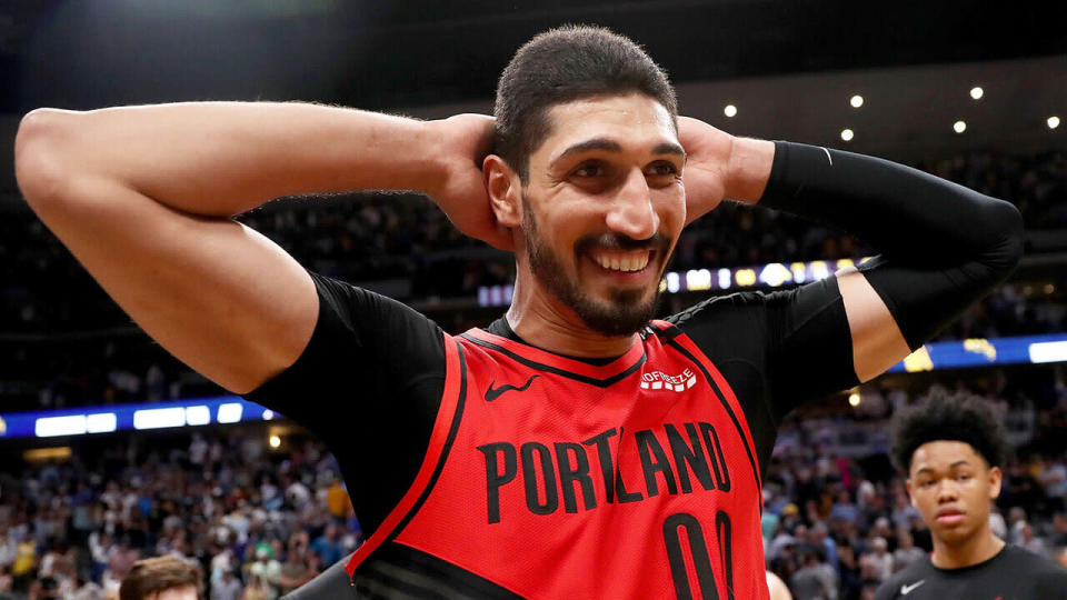 The FBI installed a panic button next to Kanter's bed in case of any threats against the NBA star. Pic: Getty