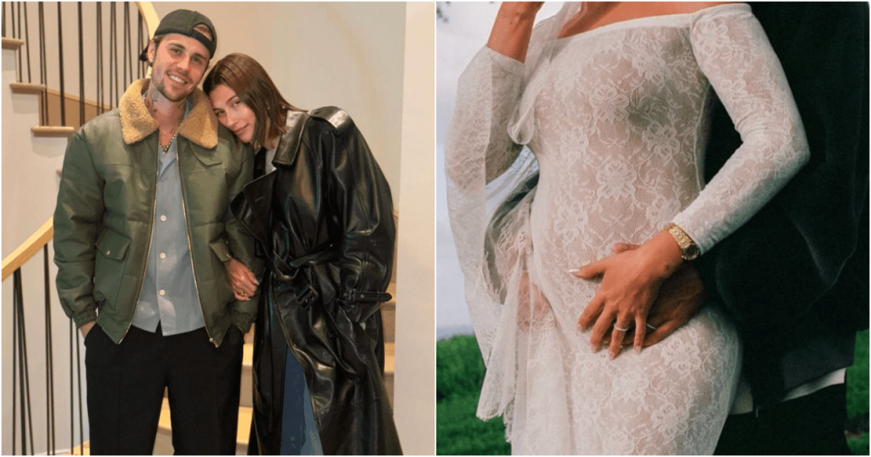小賈斯汀要當爸了，他與妻子海莉開心PO出「孕肚照」。（翻攝自justinbieber IG）