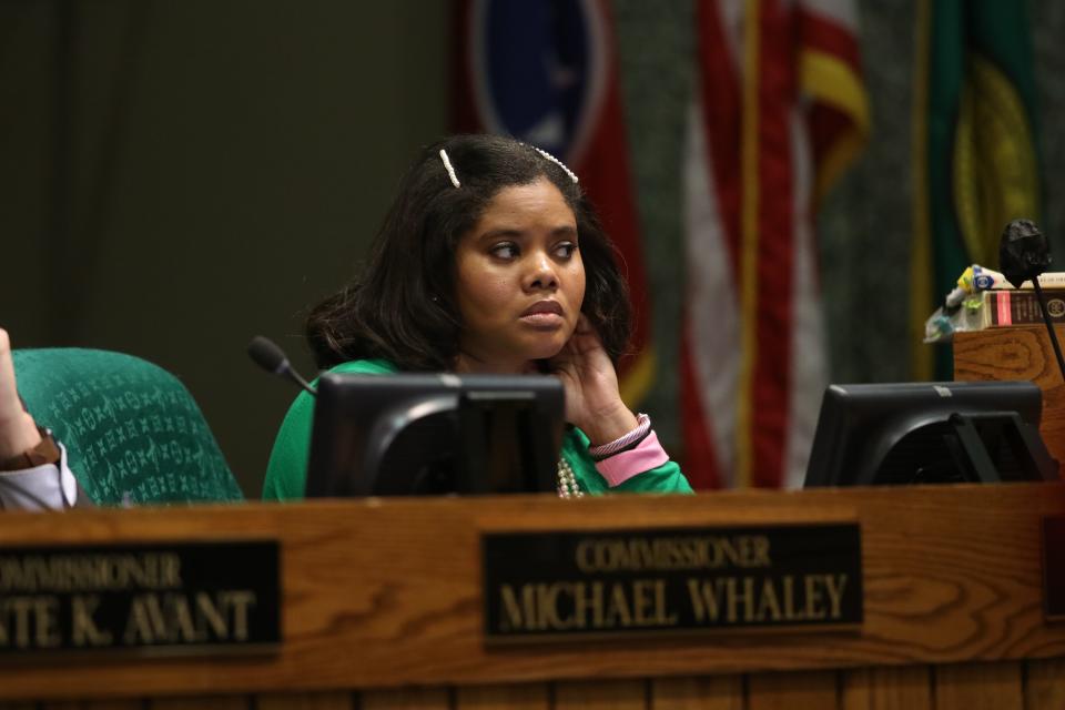 Shelby County Commissioner Miska Clay-Bibbs at county commission.
