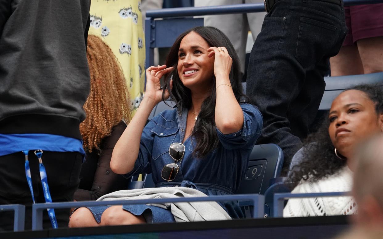 Meghan Markle supports tennis player friend Serena Williams at the US Open in New York.