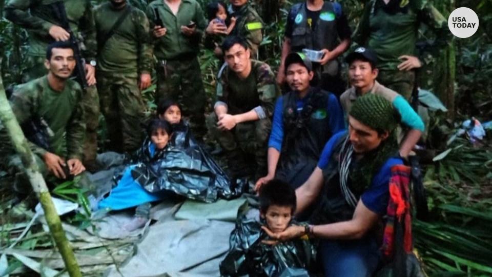 Four children who survived a plane crash in Columbia were found alive after spending weeks in the jungle.
