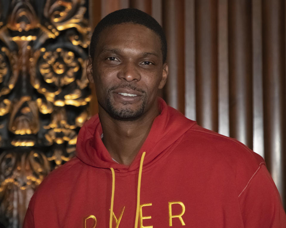 Professional basketball player Chris Bosh attends the Pyer Moss runway show during NYFW Spring/Summer 2020 on Sunday, Sept. 8, 2019, in Brooklyn, New York. (Photo by Brent N. Clarke/Invision/AP)