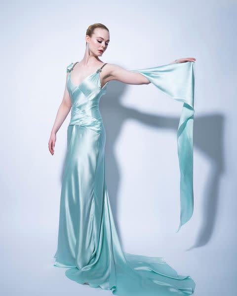 <p>Elle Fanning channels Elsa from Frozen IRL in this stunning aqua Gucci dress.</p><p><a href="https://www.instagram.com/p/CL2lPlklbZ9/" rel="nofollow noopener" target="_blank" data-ylk="slk:See the original post on Instagram;elm:context_link;itc:0;sec:content-canvas" class="link ">See the original post on Instagram</a></p>