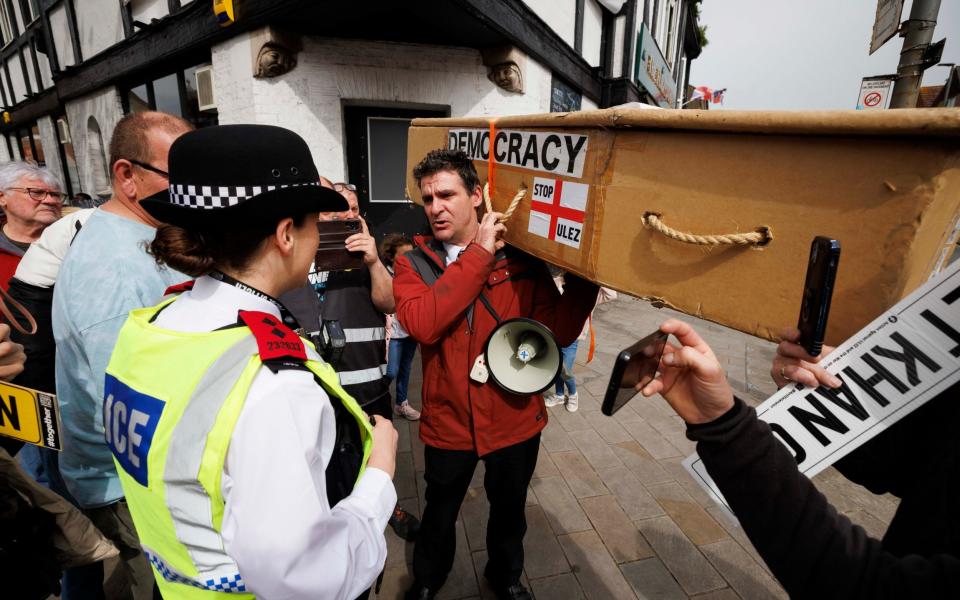 Anti-Ulez protest in the vicinity of the home of Sadiq Khan, the Mayor of London