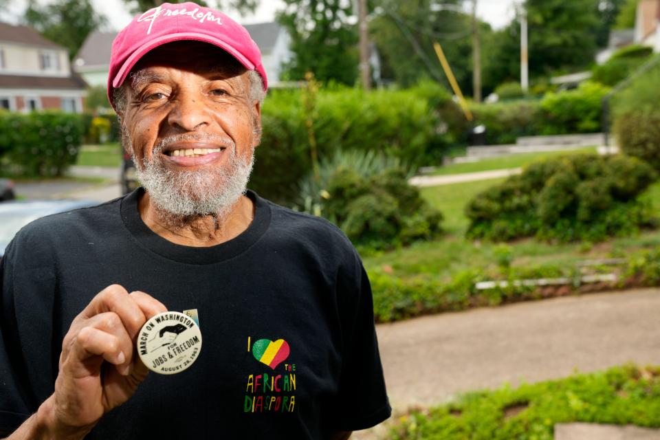 Teaneck resident Clifton Arrington was a 28-year-old Englewood resident in 1963 when he attended the March on Washington and heard Martin Luther King Jr. give his "I Have a Dream" speech. Arrington got this pin in Washington, D.C., that day and has kept it ever since. Wednesday, August 16, 2023