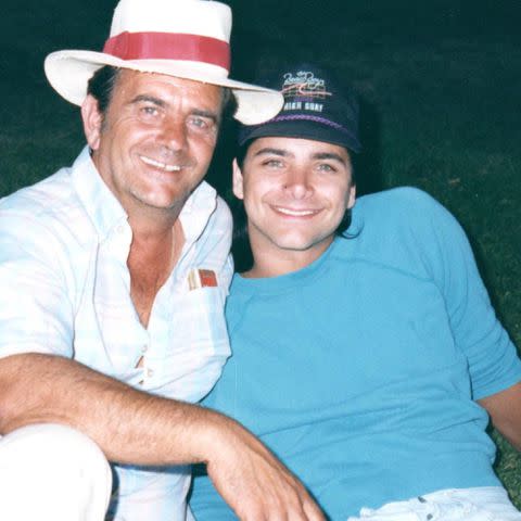 <p>John Stamos Instagram</p> John Stamos (R) is pictured with his dad, Bill Stamos (L).