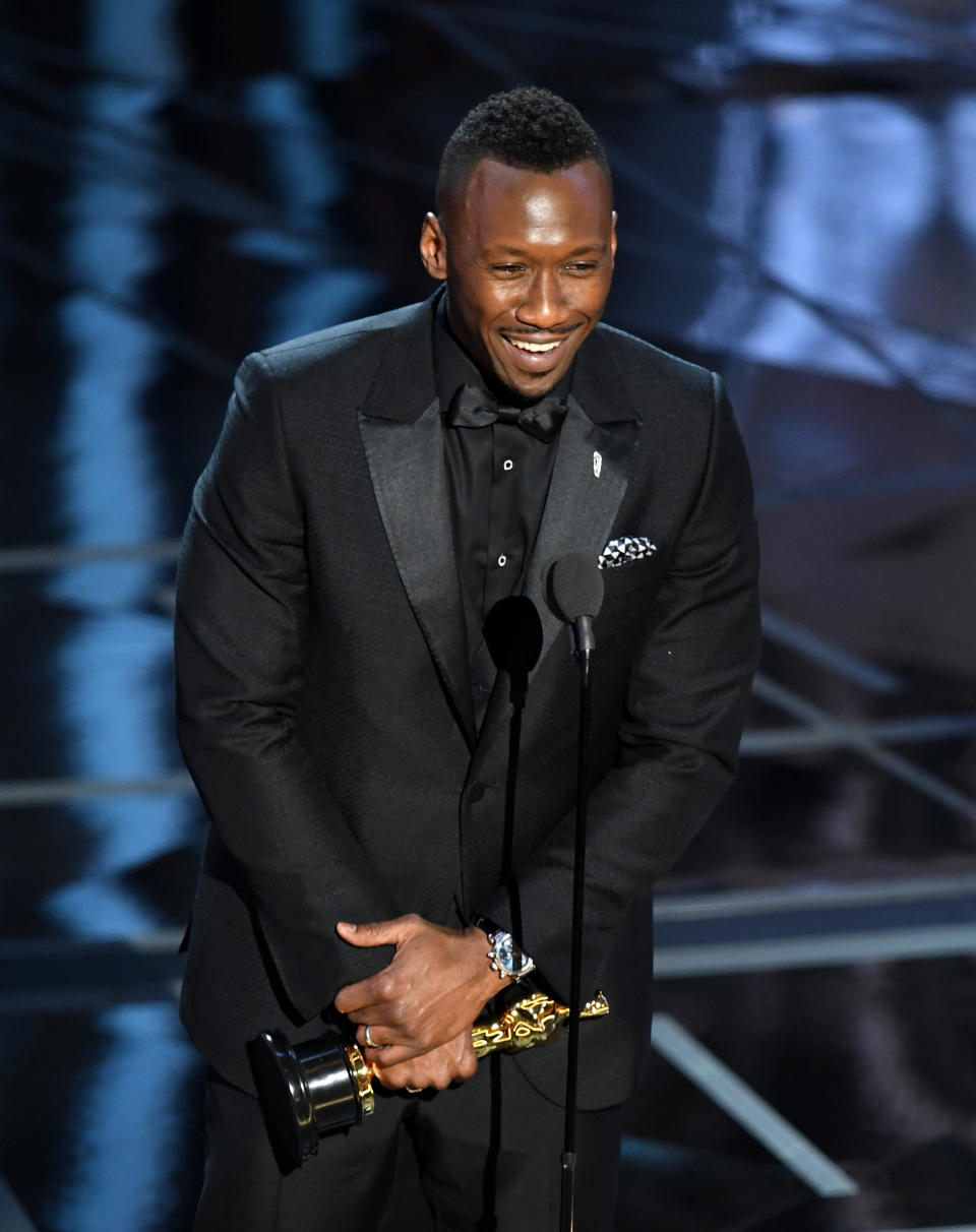 Mahershala Ali accepts Best Supporting Actor for "Moonlight" onstage during the 89th Annual Academy Awards at Hollywood &amp; Highland Center on Feb. 26, 2017 in Hollywood, California.