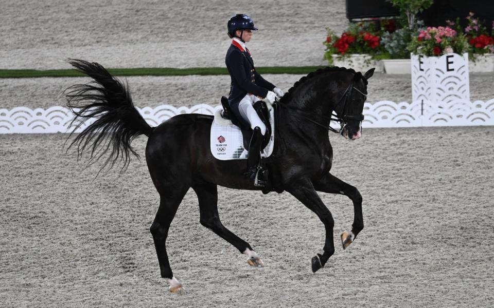 Fry in action at last year's Tokyo Olympics - since then she has gone on to win two golds and a silver at this year's World Equestrian Games - PAUL GROVER FOR THE TELEGRAPH