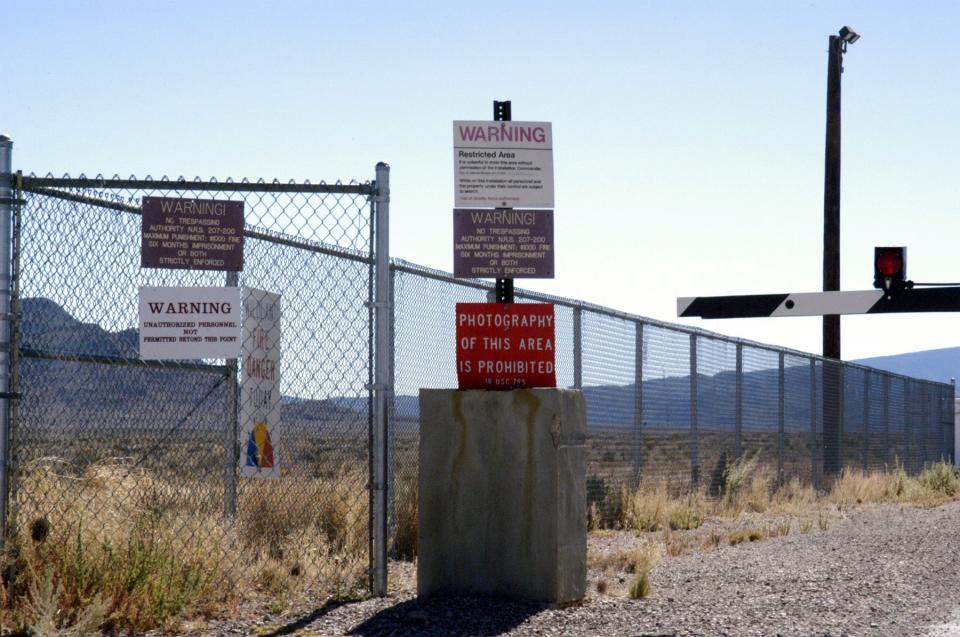 Guard Gate at Area 51 (Groom Lake, Dreamland) near Rachel, Nevada (Getty Images)