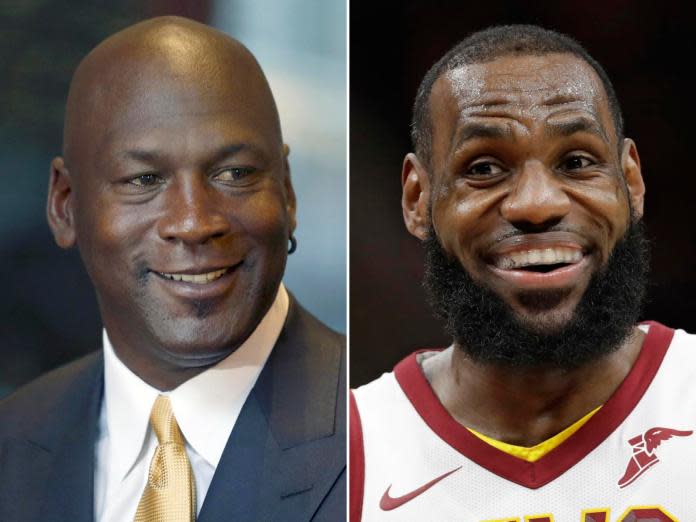 ▲Michael Jordan（左)和LeBron James(右)。（圖／美聯社／達志影像）