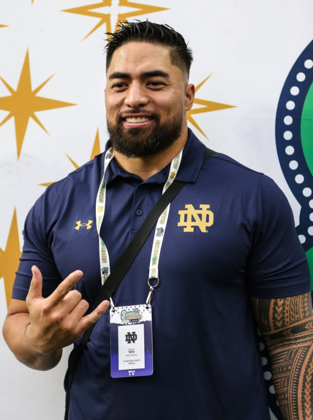 <p>Manti Te’o, former Notre Dame football star and subject of Netflix’s sports documentary <em>UNTOLD: The Girlfriend Who Didn’t Exist</em>, welcomed son Kyro Aumua Te’o on Jan. 16 with his wife, Jovi Nicole. “Welcome my little King. We’ve all been waiting for you!” Jovi captioned the sweet <a href="https://www.instagram.com/p/Cnf2L8Fj83P/" rel="nofollow noopener" target="_blank" data-ylk="slk:Instagram announcement;elm:context_link;itc:0;sec:content-canvas" class="link ">Instagram announcement</a>.</p> <p>Kyro joins big sister Hiro, born in Aug. 2021.</p>