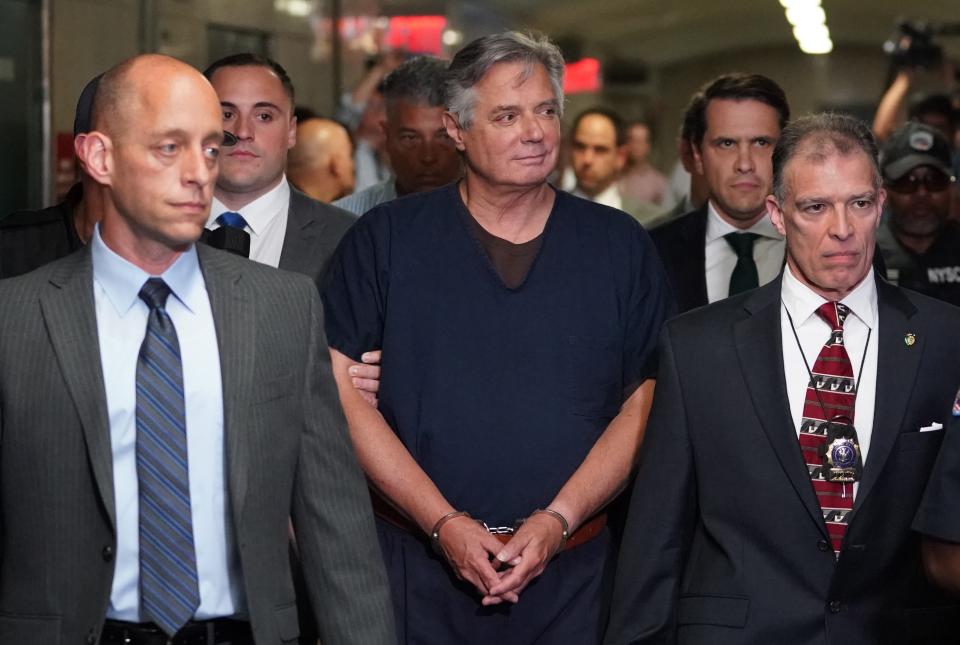 President Trump's one-time campaign manager Paul Manafort arrives at Manhattan Supreme Court June 27, 2019 for his arraignment on mortgage fraud charges.(Timothy A. Clary/AFP via Getty Images)