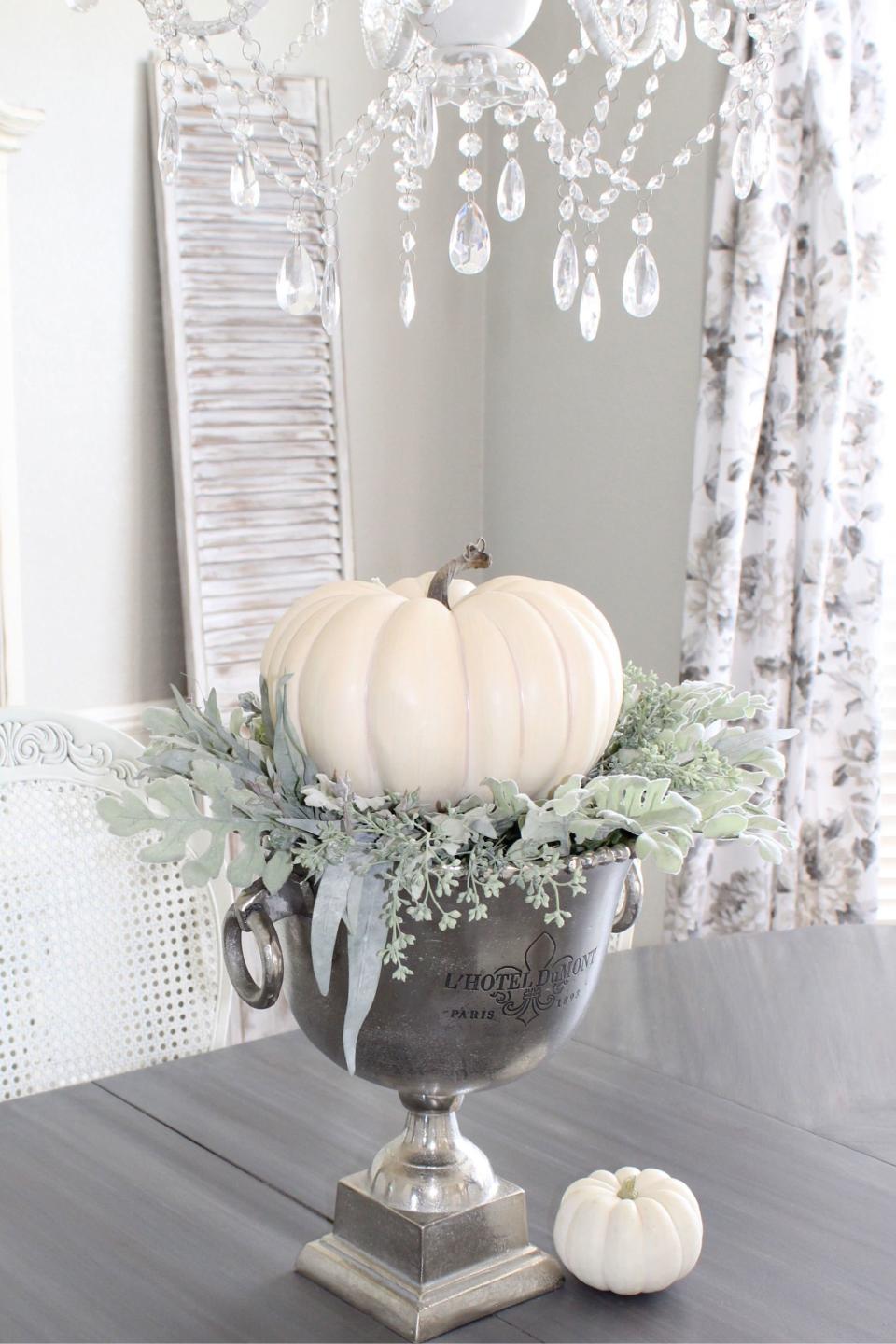 Bed of Leaves & Pumpkin Centerpiece