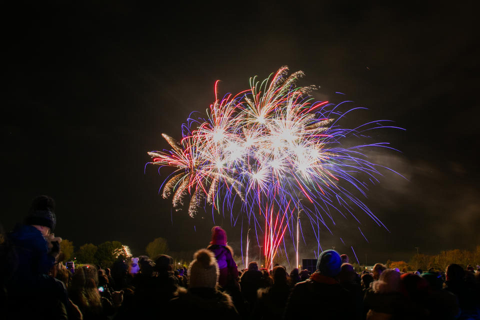 Photo taken in Bicester, United Kingdom of fireworks display. (Getty Images)