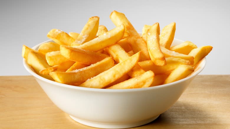 bowl of salted fries