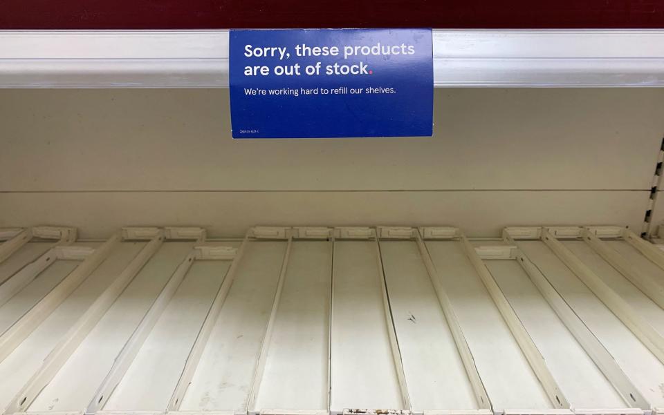 Empty supermarket shelves - Paul Ellis/AFP via Getty Images