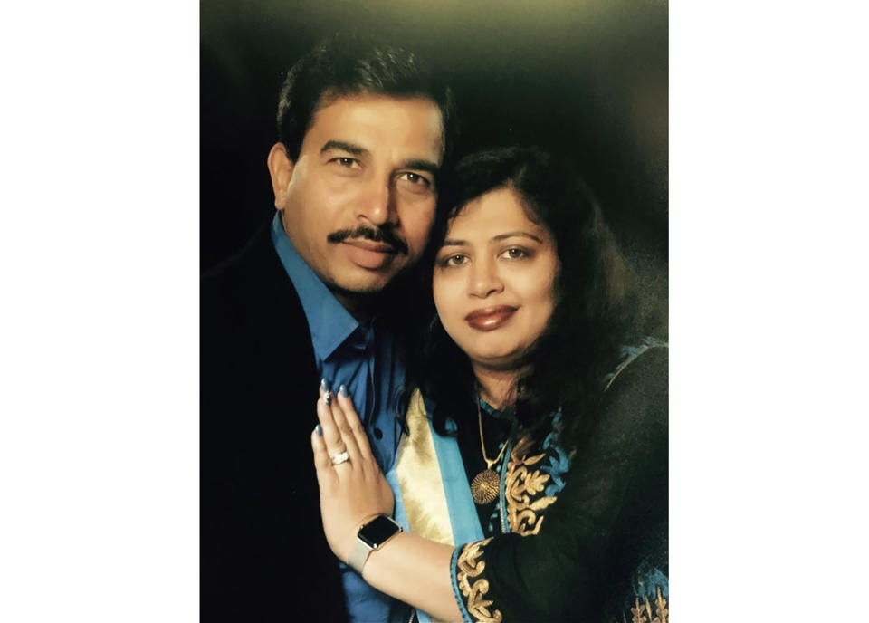 In this undated photo released by the New Zealand Police, Pratap "Paul" Singh and wife Mayuari "Mary" Singh pose for a portrait together. Pratap Singh is the latest victim of the White Island volcano eruption that occurred in early Dec. 2019, in New Zealand. Pratap died Tuesday, Jan. 28, 2020, in Aukland. Mayuari succumb to her injuries from the eruption on Dec. 22, 2019. (New Zealand Police via AP)
