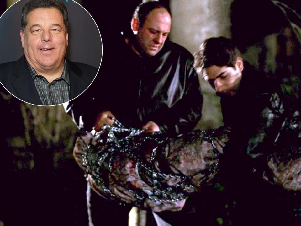 Steve Schirripa (inset) with James Gandolfini and Michael Imperioli on 