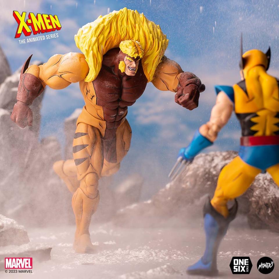 Sabretooth Mondo 1/6 scale figure in a fight with Wolverine.