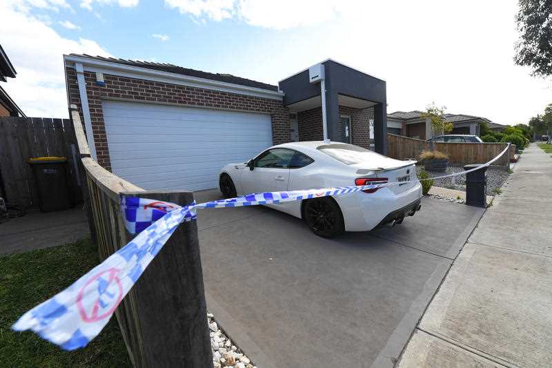 A general view of the scene where a woman’s body was discovered in Mernda, Melbourne.