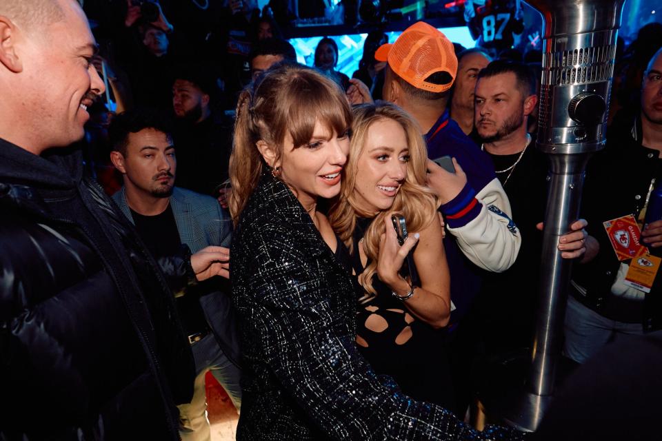 Taylor Swift celebrates with Brittany Mahomes