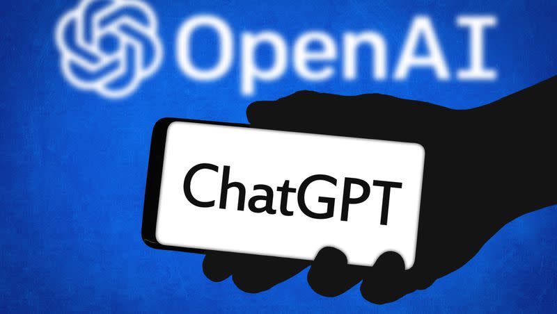 The ChatGPT logo is displayed on a phone screen. Systems like ChatGPT have the potential for problems that go beyond subverting the need for humans to store knowledge in their own brains.