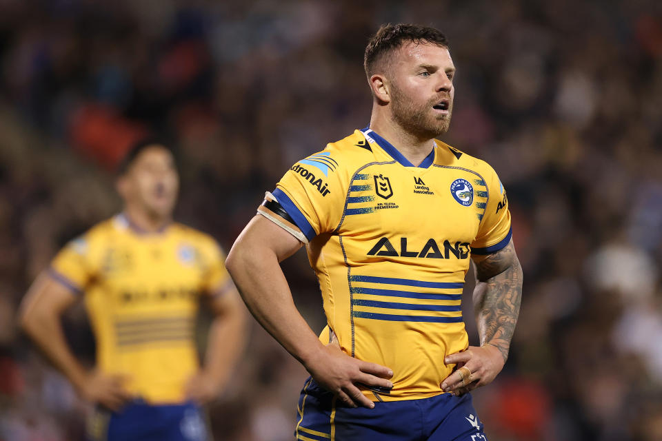 Nathan Brown, pictured here during Parramatta's clash with Penrith in Round 9.