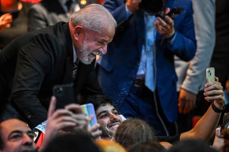 Luiz Inacio Lula da Silva, en una inauguración en la UFABC en Sao Bernardo do Campo. (NELSON ALMEIDA / AFP)