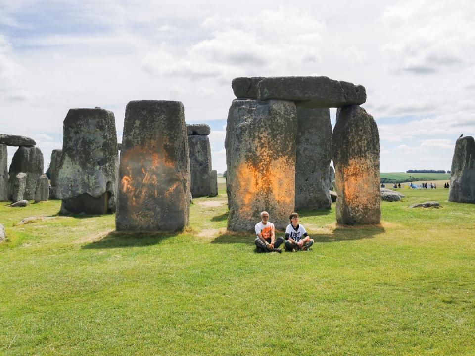 Activists at Stonehenge (AP)