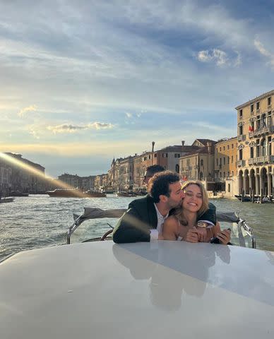 <p>Heidi Berger Instagram</p> Daniel Ricciardo and Heidi Berger in Italy in May 2023.