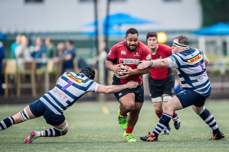 Natixis HKFC vs Societe Generale Valley during round 12 of rugbypass.com Premiership league 2016-2017 at Hong Kong Football Club, Causeway Bay, Hong Kong on 14 January 2017, Hong Kong, China   Photo by : Ike Li / ikeimages