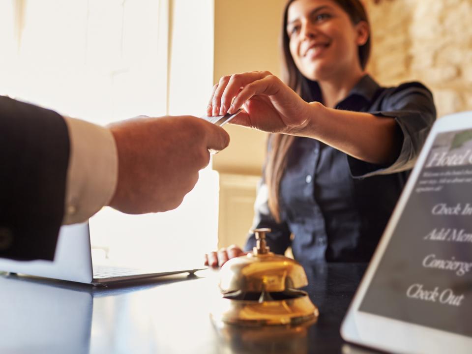 Woman hotel front desk