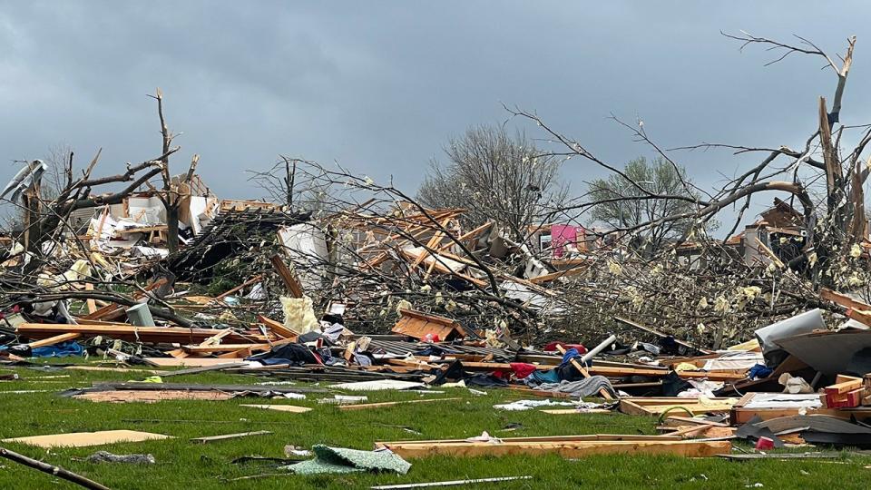 Tornado damage to home