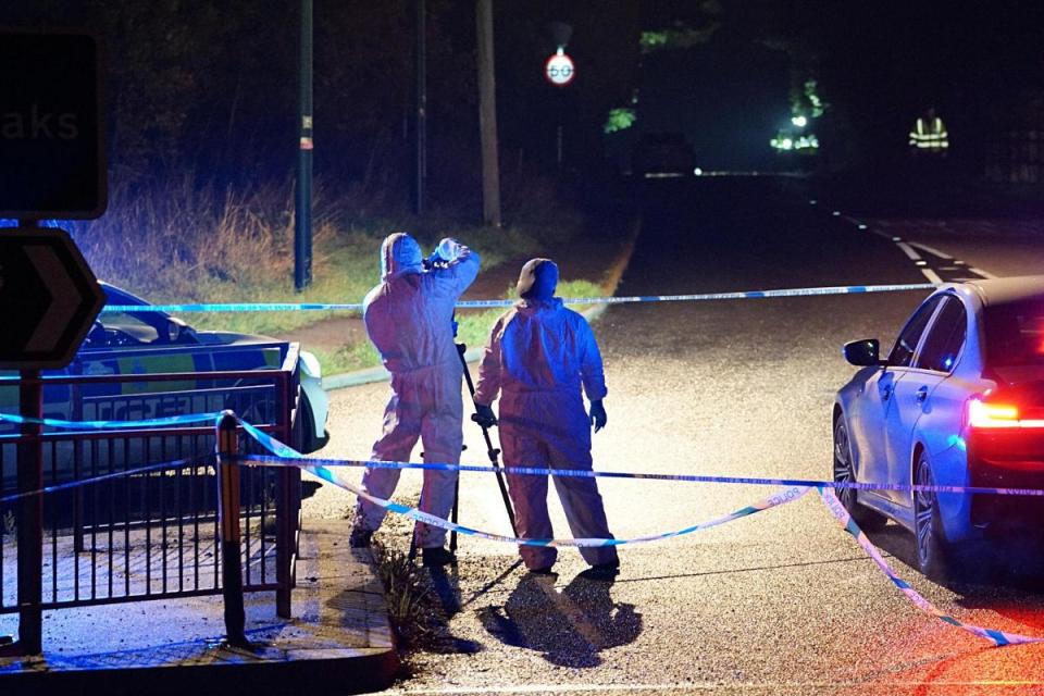 A picture of the road which was closed after the crash i(Image: Sussex News and Pictures)/i