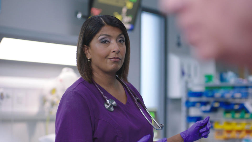 Embargoed 05-03-2024  Sunetra Sarker as Zoe Hanna in Casualty.