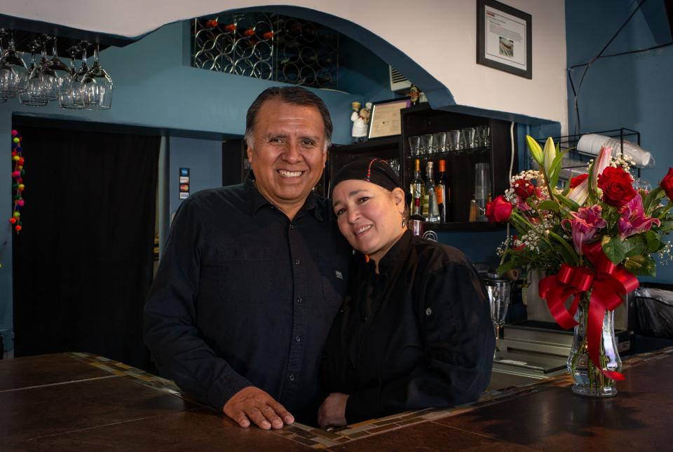 A portrait of Jose Ramirez-Sanchez (left) and his wife, Esperanza Luzcando, February 17, 2020, at El Chullo, 2605 N 7th Street, Phoenix.