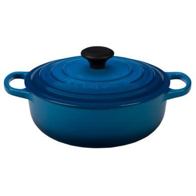 <p><strong>Le Creuset</strong></p><p>bedbathandbeyond.com</p><p><a href="https://go.redirectingat.com?id=74968X1596630&url=https%3A%2F%2Fwww.bedbathandbeyond.com%2Fstore%2Fproduct%2Fle-creuset-reg-signature-3-5-qt-cast-iron-covered-sauteuse%2F5527084&sref=https%3A%2F%2Fwww.redbookmag.com%2Flife%2Fg34804742%2Fblack-friday-cyber-monday-deals-2020%2F" rel="nofollow noopener" target="_blank" data-ylk="slk:Shop Now;elm:context_link;itc:0;sec:content-canvas" class="link ">Shop Now</a></p><p><strong><del>$299.99</del> $179.99 (40% off)</strong><br><br>Whether for browning meats on the stovetop, or slow-braising in the oven, this iconic Le Creuset Sauteuse Oven is a must for holiday hosting and beyond. Its dome-shaped lid circulates heat and moisture to lock in flavor, while its cast-iron composition will stand strong against years of use, so you can cook with it Christmas after Christmas.<br></p>