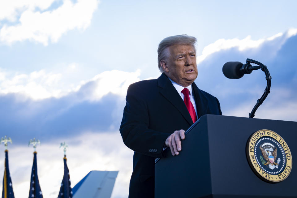Weeks before President Donald Trump left office, he told the Department of Homeland Security to adopt new labels for products made in Area C of the West Bank. (Photo: Pete Marovich - Pool/Getty Images)