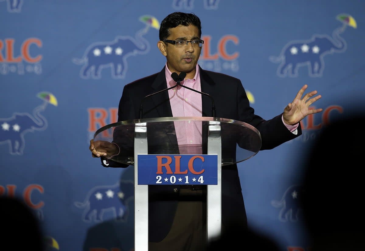 Conservative filmmaker and author Dinesh D'Souza speaks during the final day of the 2014 Republican Leadership Conference (Justin Sullivan/Getty Images)