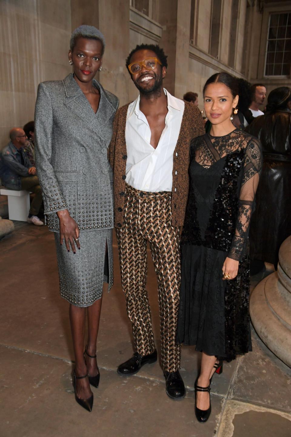 Sheila Atim, Omari Douglas and Gugu Mbatha-Raw at ERDEM (Dave Benett)