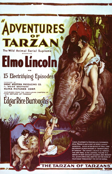 Afiche de Las Aventuras de Tarzán, film de 1921.