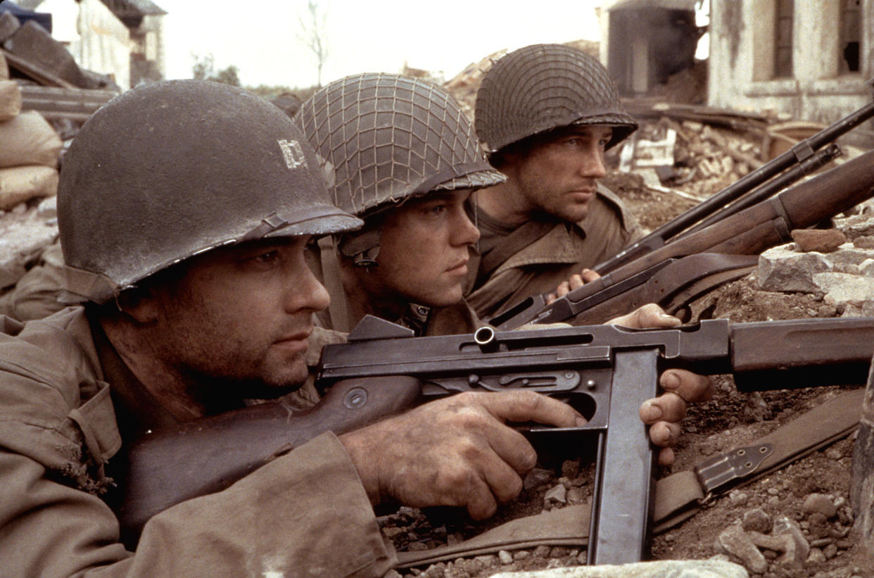 SAVING PRIVATE RYAN 1998 film about Second World War starring l r Tom Hanks Matt Damon and Edward Burns 