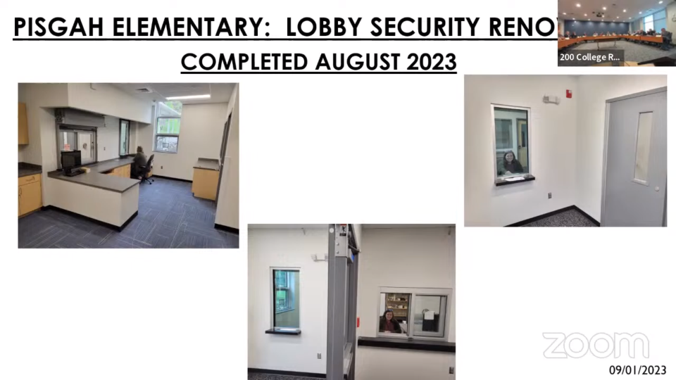 Pisgah Elementary security updates that were finished in August 2023.